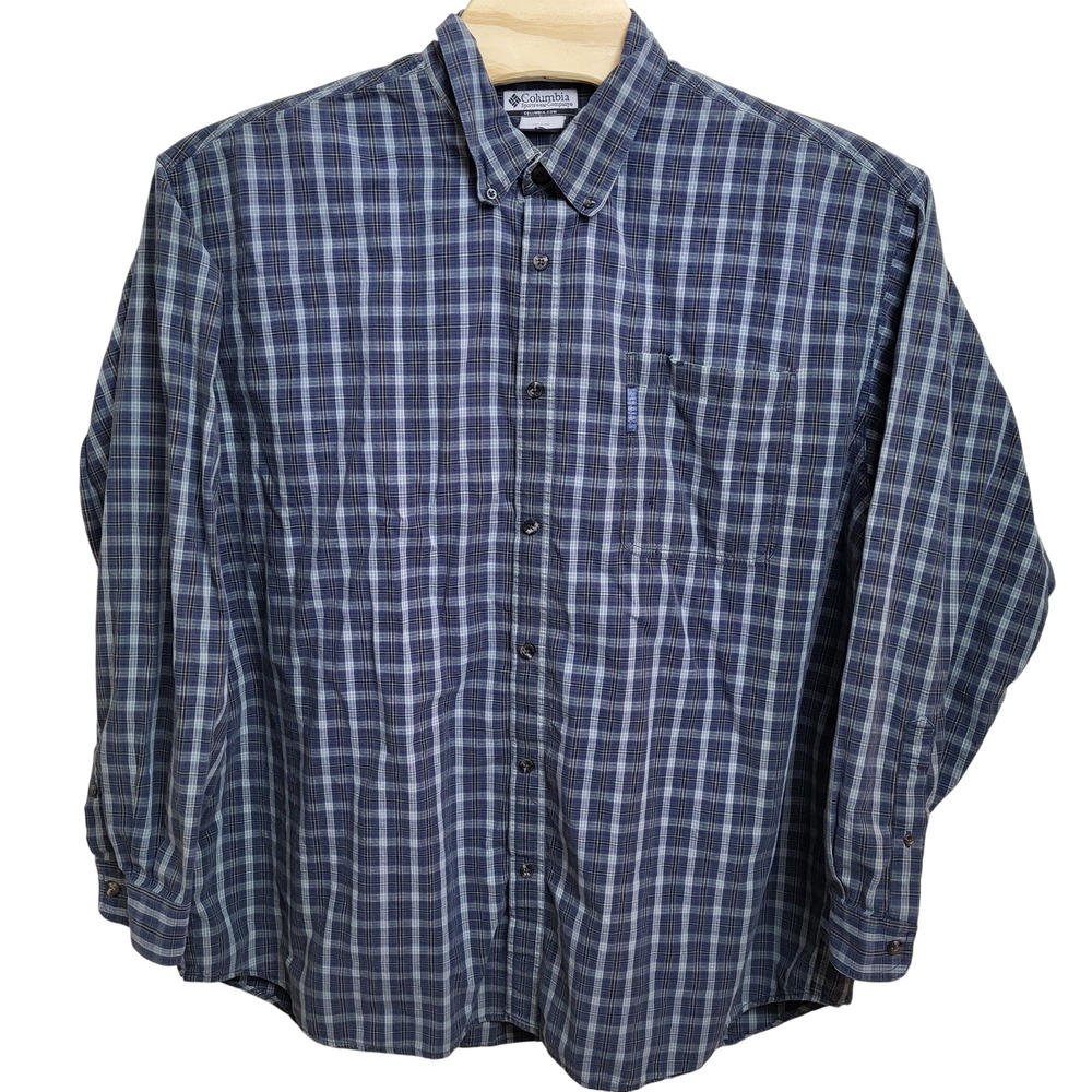 Columbia Sportswear Company Men's 3XB Plaid Long Sleeve Button‎ Up Shirt READ